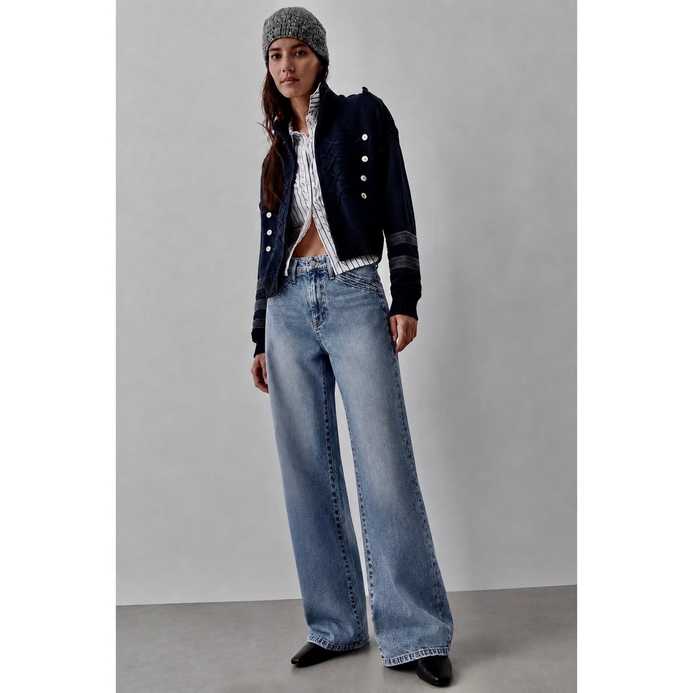 Anthropologie X Fidelity Denim Magnolia Retro Wide Leg Jeans Amelia Blue 26 NWT